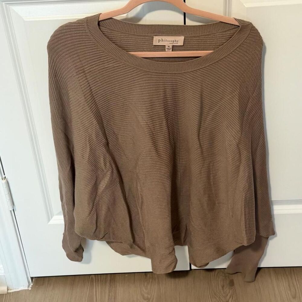 Philosophy Women's Brown and Tan Cardigan